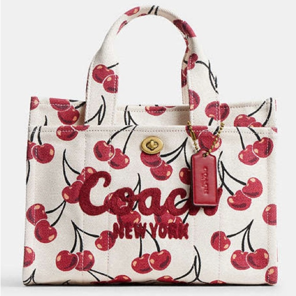 Coach Cargo Tote Bag 26 With Cherry Print - Picture 5 of 14